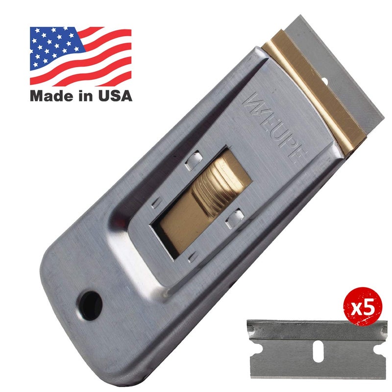 WEUPE Razor Blade Scraper Tools (Set of 2), Window Scraper, Glass Cooktop Scraper & Paint Scraper, Car Decal, Sticker and Glue Remover Razor Holder with 10 Replaceable Single Edge Blades - Image 2